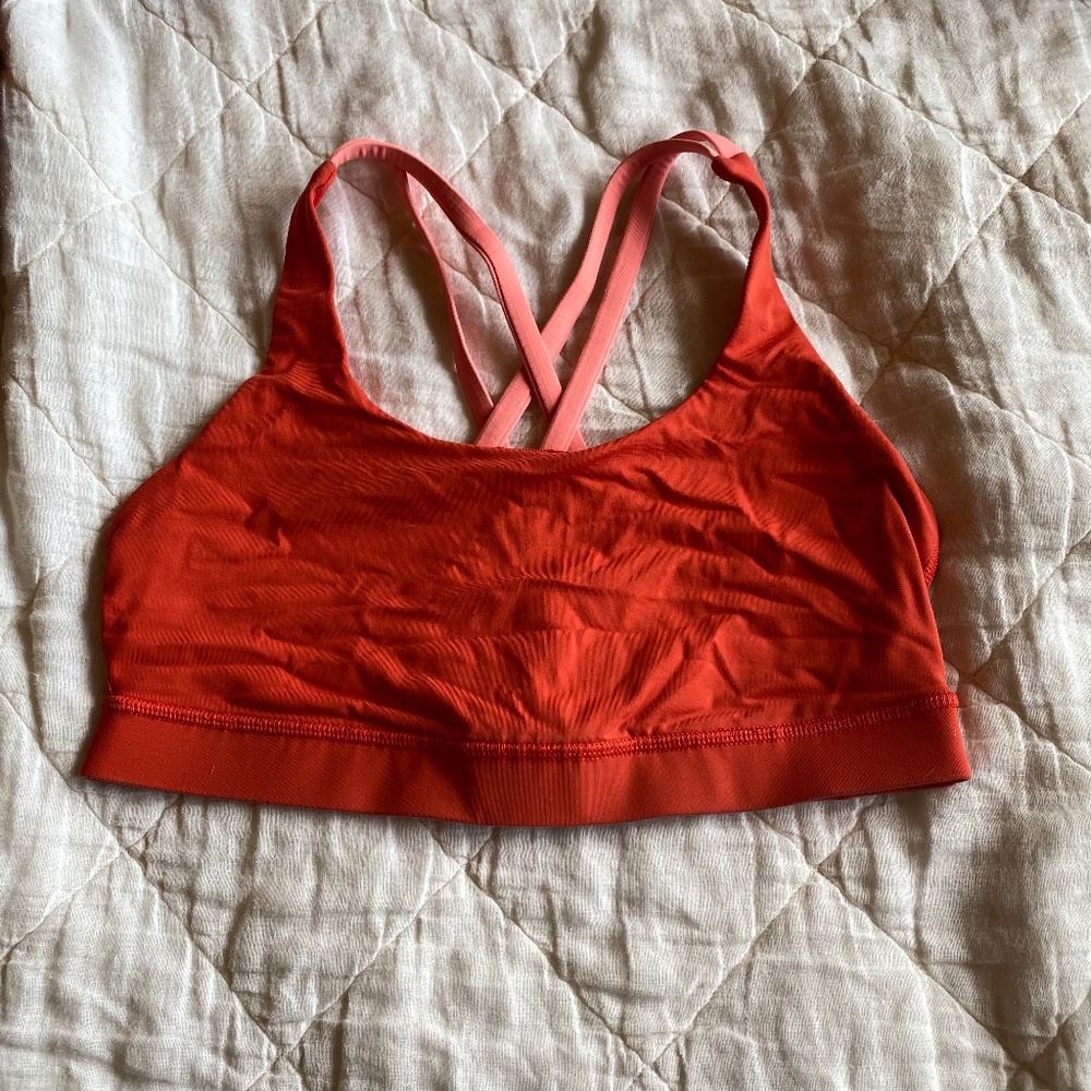 Orange Lululemon Sports Bra Size 8
